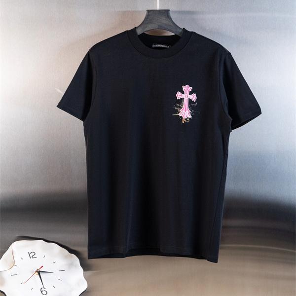 カラフル刺繍 CHROME HEARTS クロムハーツ コピー 半袖Tシャツ クルーネック 端正シルエット 注目度上昇
