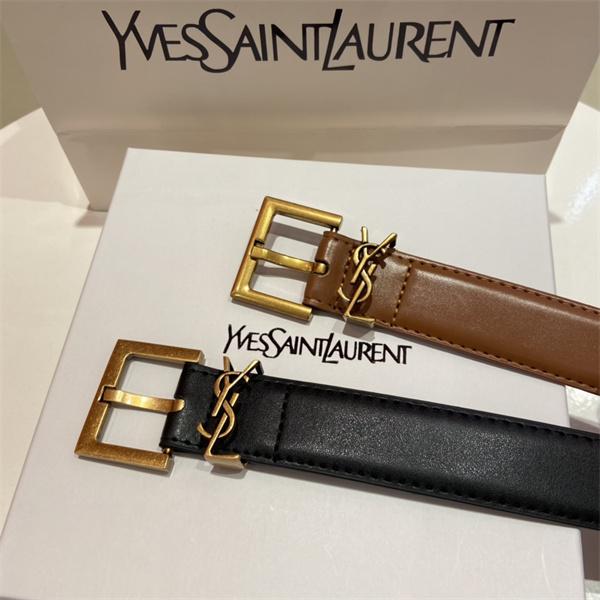  スリム幅 SAINT LAURENT サンローラン コピー レザーベルト 端正なフォルム コーデを引き締める一本 注目度上昇