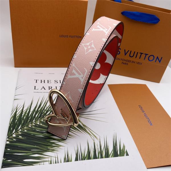 モノグラム総柄 レッド裏面 LOUIS VUITTON ルイヴィトン コピー ベルト 配色コントラスト エレガントな存在感 大人可愛い