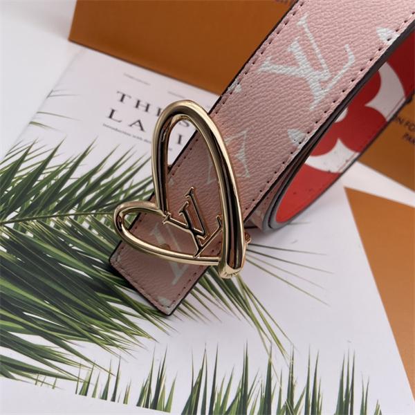 モノグラム総柄 レッド裏面 LOUIS VUITTON ルイヴィトン コピー ベルト 配色コントラスト エレガントな存在感 大人可愛い