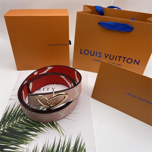 モノグラム総柄 レッド裏面 LOUIS VUITTON ルイヴィトン コピー ベルト 配色コントラスト エレガントな存在感 大人可愛い