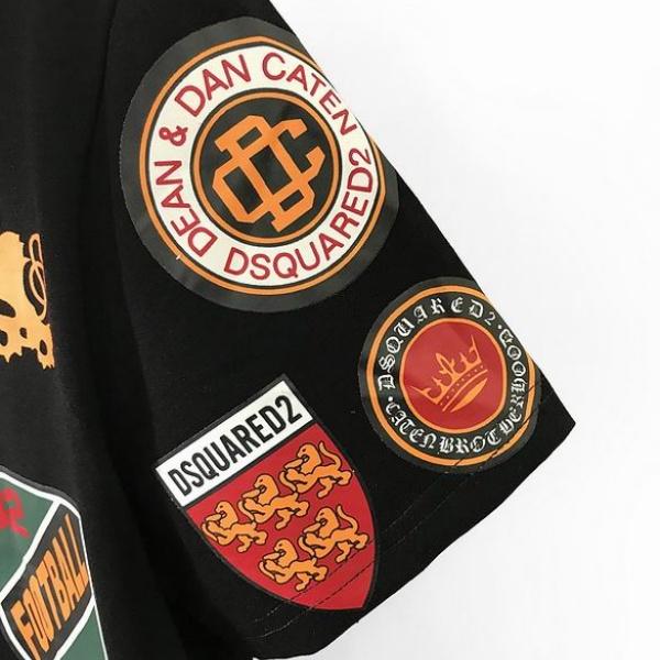話題沸騰 DSQUARED2 コピー  フットボールワッペン風 グラフィックTシャツ ナンバーロゴ ストリート映え
