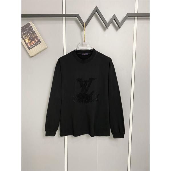話題度上昇 LOUIS VUITTON コピー メンズ ロングスリーブTシャツ ダメージLVグラフィック バックロゴ映え