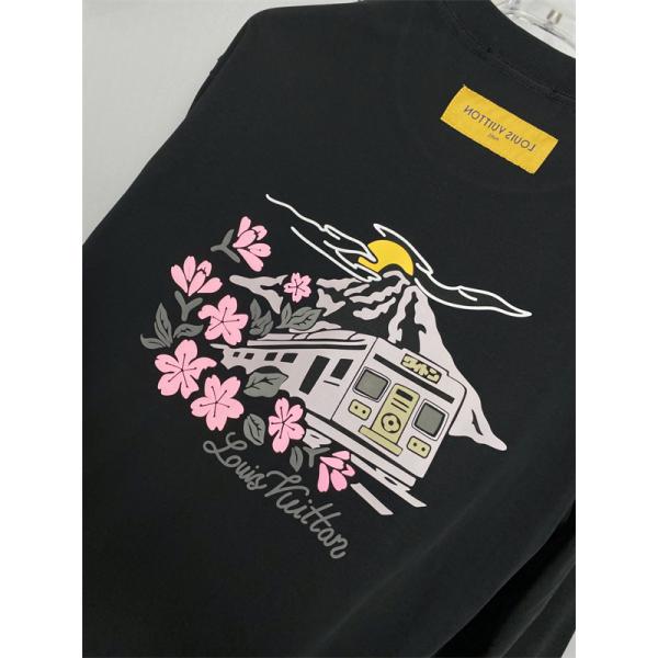 注目モデル LOUIS VUITTON ルイヴィトン コピー メンズ 長袖トップス ボタニカルロゴ リブ袖 着回し力
