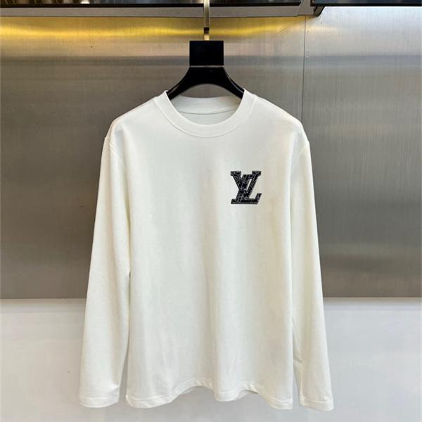 注目モデル LOUIS VUITTON ルイヴィトン コピー クルーネックカットソー アイコニックLV 胸元アクセント 2色展開