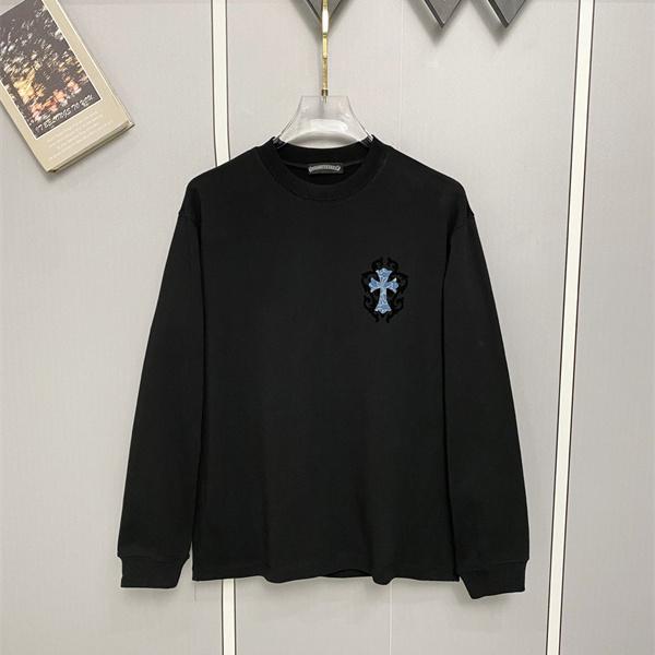 CHROME HEARTS クロムハーツ コピー メンズ ロングスリーブTシャツ 注目度急伸 ゴシッククレスト クロスバックアート