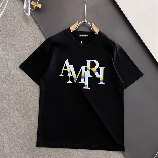 グラフィック映え AMIRI アミリ コピー ロゴTシャツ 重なりレターデザイン シャープなストリート仕様