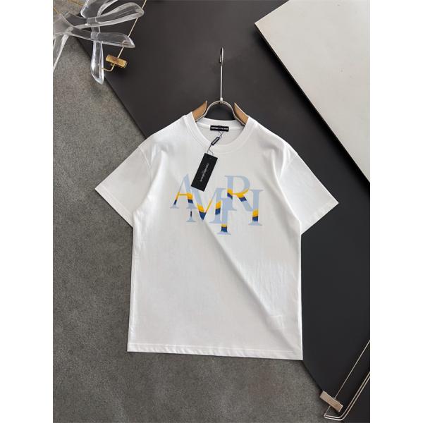 グラフィック映え AMIRI アミリ コピー ロゴTシャツ 重なりレターデザイン シャープなストリート仕様