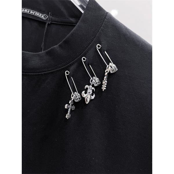クラッシュディテール CHROME HEARTS クロムハーツ コピー クルーネックカットソー 袖アート 個性派ストリート