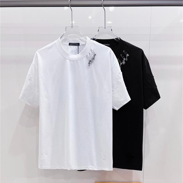 クラッシュディテール CHROME HEARTS クロムハーツ コピー クルーネックカットソー 袖アート 個性派ストリート