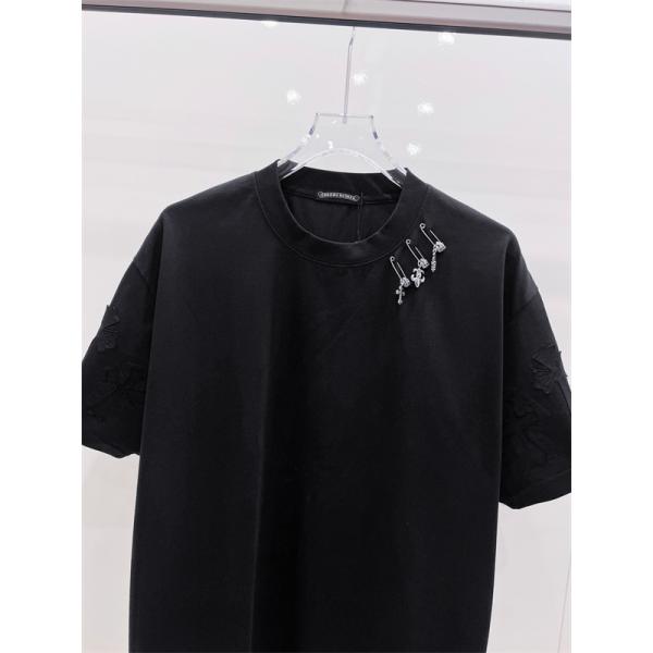 クラッシュディテール CHROME HEARTS クロムハーツ コピー クルーネックカットソー 袖アート 個性派ストリート