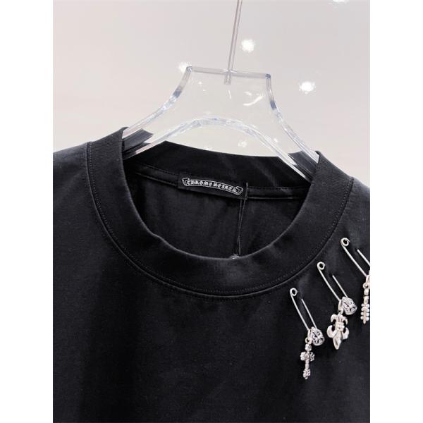 クラッシュディテール CHROME HEARTS クロムハーツ コピー クルーネックカットソー 袖アート 個性派ストリート