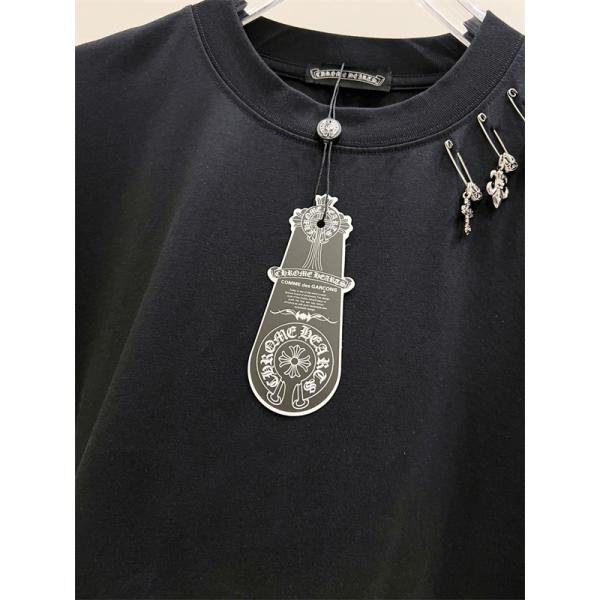 クラッシュディテール CHROME HEARTS クロムハーツ コピー クルーネックカットソー 袖アート 個性派ストリート