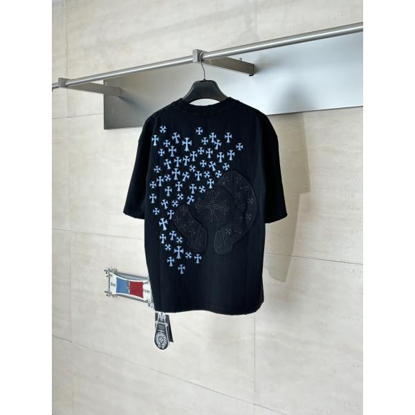 クロス連続柄 CHROME HEARTS クロムハーツ コピー クルーネックカットソー 配色グラフィック ストリート仕様