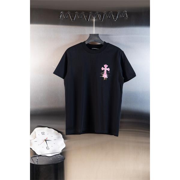 ペイント表現 CHROME HEARTS クロムハーツ コピー クルーネックTシャツ フロントクロス ビッグエンブレム