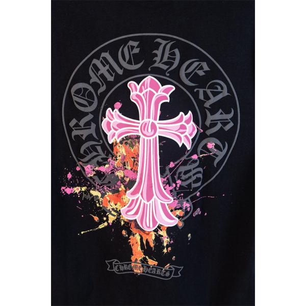 ペイント表現 CHROME HEARTS クロムハーツ コピー クルーネックTシャツ フロントクロス ビッグエンブレム