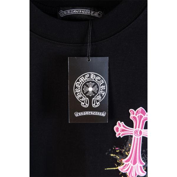 ペイント表現 CHROME HEARTS クロムハーツ コピー クルーネックTシャツ フロントクロス ビッグエンブレム