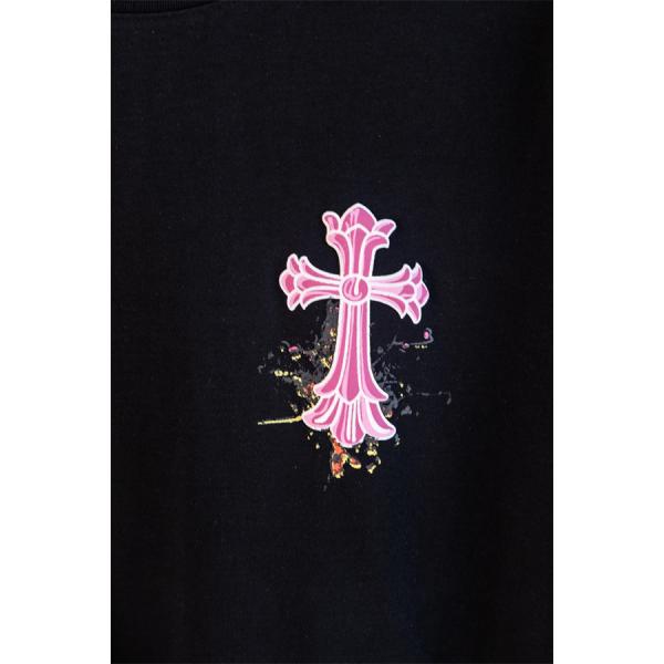 ペイント表現 CHROME HEARTS クロムハーツ コピー クルーネックTシャツ フロントクロス ビッグエンブレム