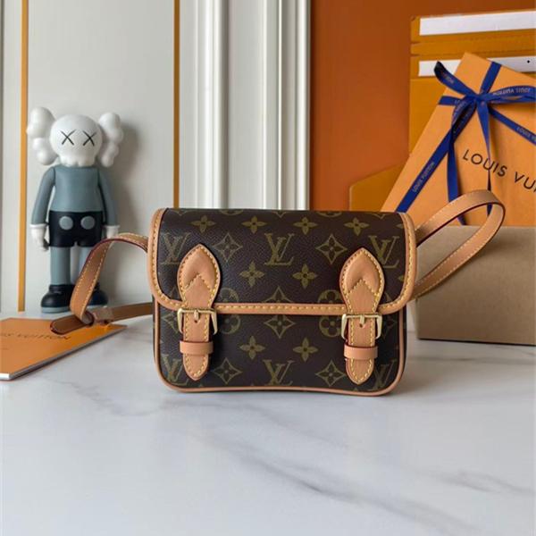 クラシカルな佇まい LOUIS VUITTON ルイヴィトン コピー レディース ショルダーバッグ ヌメ革トリム スクールバッグ調
