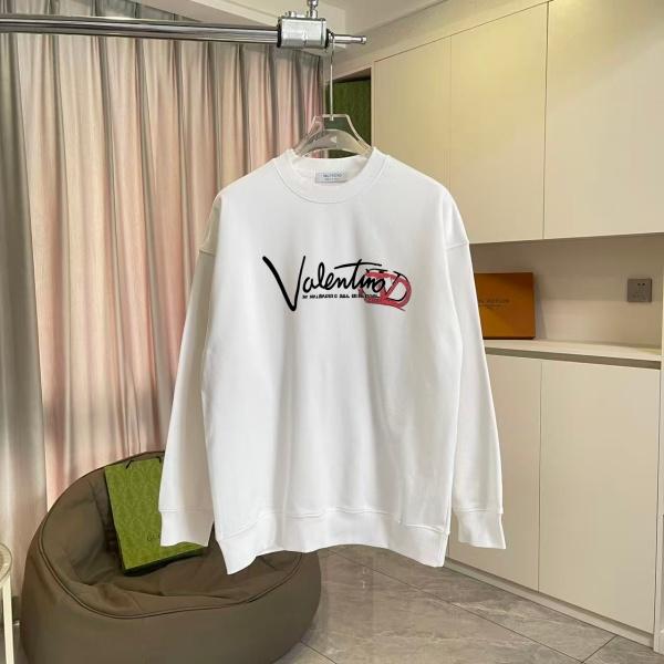 VALENTINO コピー 2026秋冬 手書きロゴ Vモチーフ クルーネックスウェット 400g厚手生地 ユニセックス
