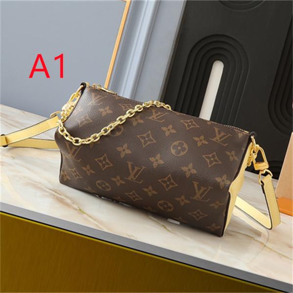 チェーン使いが映える LOUIS VUITTON ルイヴィトン コピー ショルダーバッグ 配色レザートリム ファスナー仕様