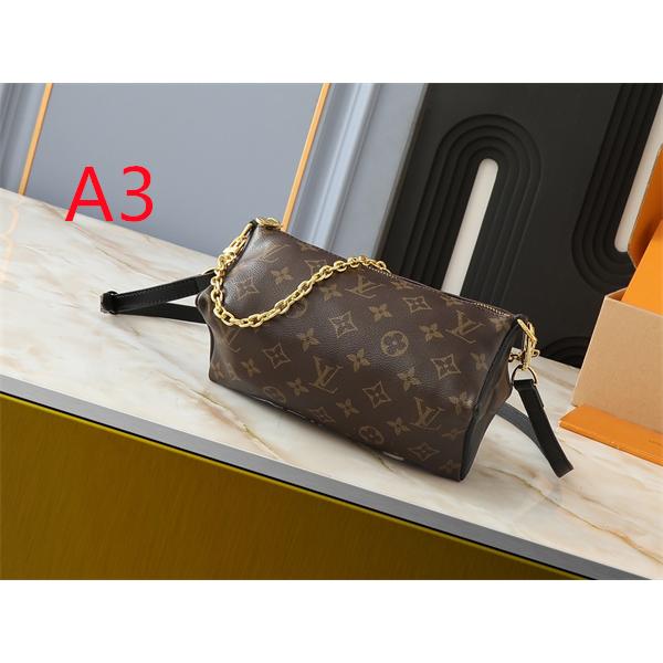チェーン使いが映える LOUIS VUITTON ルイヴィトン コピー ショルダーバッグ 配色レザートリム ファスナー仕様