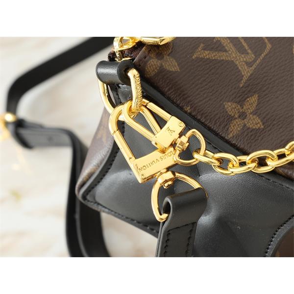 チェーン使いが映える LOUIS VUITTON ルイヴィトン コピー ショルダーバッグ 配色レザートリム ファスナー仕様