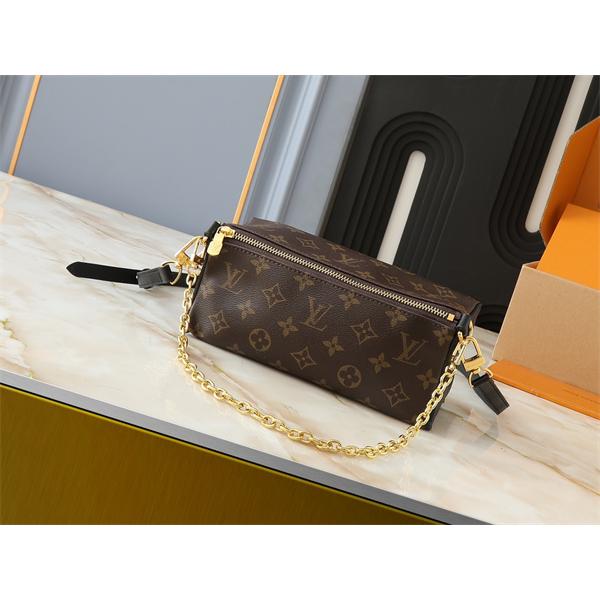 チェーン使いが映える LOUIS VUITTON ルイヴィトン コピー ショルダーバッグ 配色レザートリム ファスナー仕様