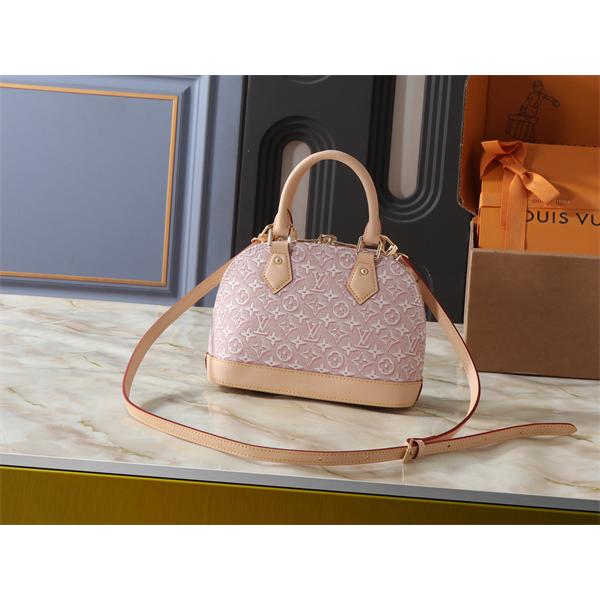 織り柄を楽しむ LOUIS VUITTON ルイヴィトン コピー ハンドバッグ ラウンドフォルム レザーボトム ダブルジップ