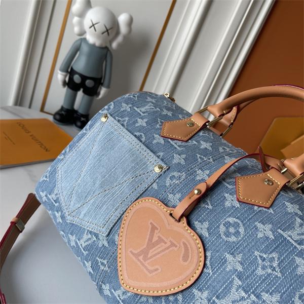 ヴィンテージデニム薫る LOUIS VUITTON ルイヴィトン コピー レディース 2WAYバッグ フロントポケット レザーハンドル