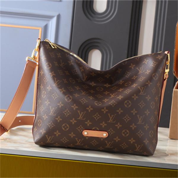 肩掛けしやすい LOUIS VUITTON ルイヴィトン コピー ワンショルダーバッグ 大容量ファスナー仕様 レザーストラップ