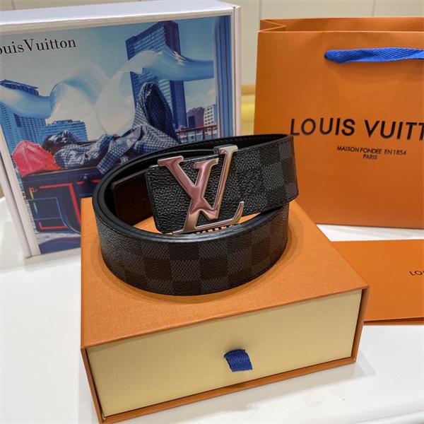 ダミエ柄が映える LOUIS VUITTON ルイヴィトン コピー メンズベルト ツートーンLV金具 クラシックモダン