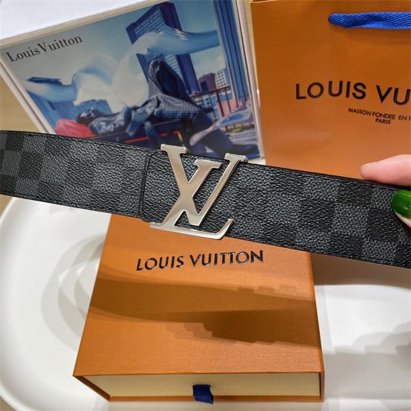 ダミエ柄が映える LOUIS VUITTON ルイヴィトン コピー メンズベルト ツートーンLV金具 クラシックモダン