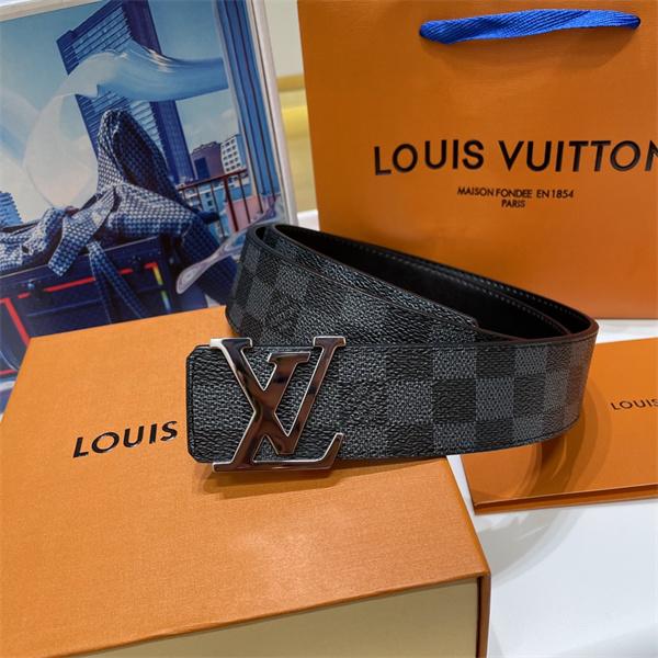 ダミエ柄が映える LOUIS VUITTON ルイヴィトン コピー メンズベルト ツートーンLV金具 クラシックモダン