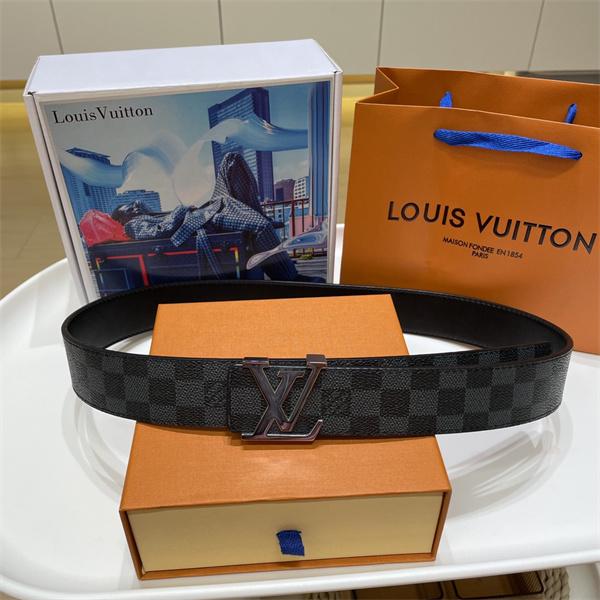 ダミエ柄が映える LOUIS VUITTON ルイヴィトン コピー メンズベルト ツートーンLV金具 クラシックモダン