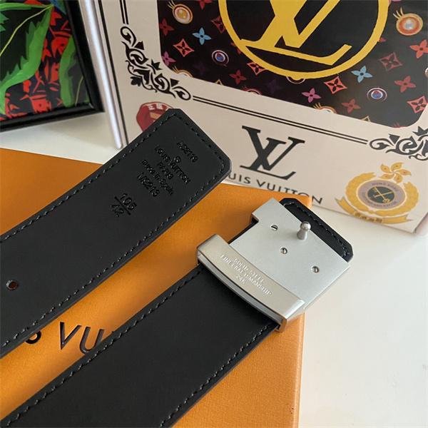 型押しレザー調 LOUIS VUITTON ルイヴィトン コピー ワイドベルト ビッグLVバックル モダンメンズ