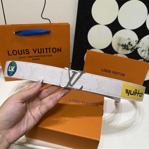 アートレタリング LOUIS VUITTON ルイヴィトン コピー ワイドベルト マルチモチーフ プリントアクセント