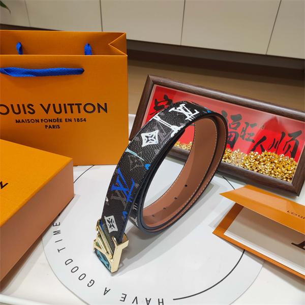 ペイントアート仕様 LOUIS VUITTON ルイヴィトン コピー ワイドベルト マルチカラーLV レタリングアクセント