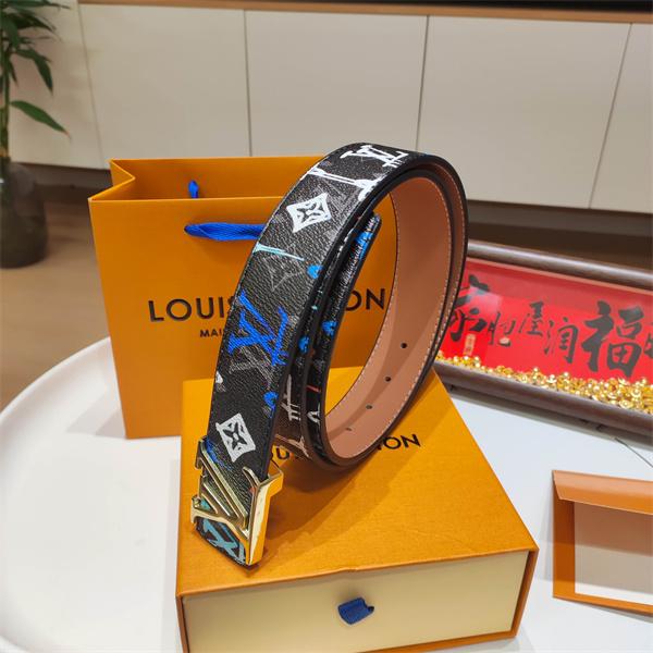 ペイントアート仕様 LOUIS VUITTON ルイヴィトン コピー ワイドベルト マルチカラーLV レタリングアクセント
