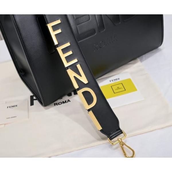 FENDI コピー 都会的レタリングバッグ ROMAロゴ ワイドショルダー 手提げ兼用 収納力重視 トート