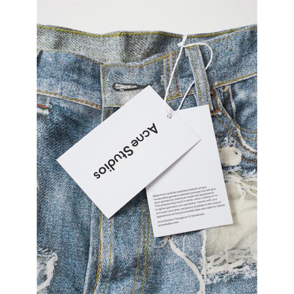 花柄リペアが映える Acne Studios アクネ ストゥディオズ コピー クラッシュジーンズ 大胆カットオフ ルーズシルエット