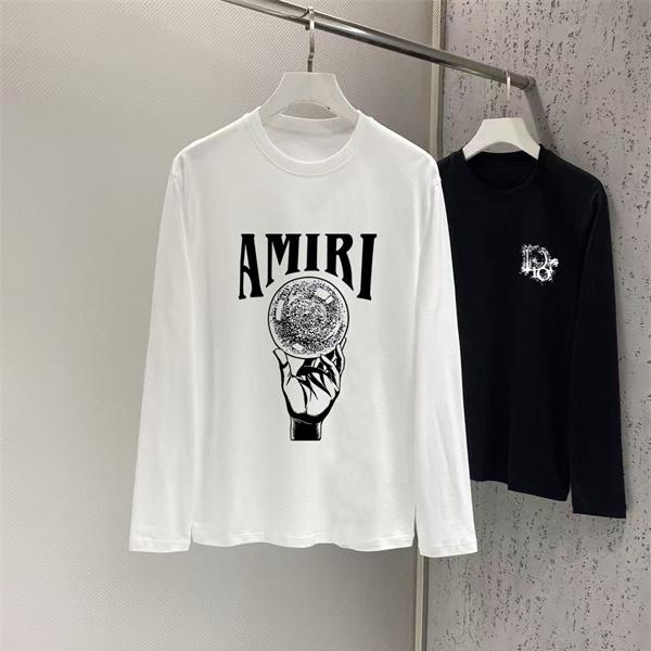 象徴的モチーフ AMIRI アミリ コピー ロングスリーブTシャツ サークルアート モノトーングラフィック