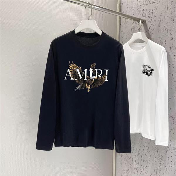 翼を広げた存在感 AMIRI アミリ コピー ロングスリーブTシャツ バードアート レイヤードロゴ
