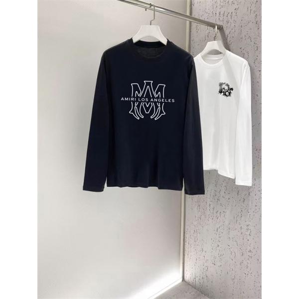 シンボルロゴ際立つ AMIRI アミリ コピー ロングスリーブTシャツ LAレタリング 線画グラフィック