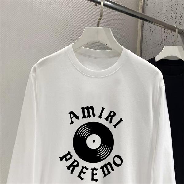 ヴィンテージ音楽ムード AMIRI アミリ コピー ロングスリーブ ヴァイナルレコード センターロゴデザイン