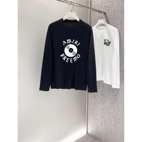 ヴィンテージ音楽ムード AMIRI アミリ コピー ロングスリーブ ヴァイナルレコード センターロゴデザイン