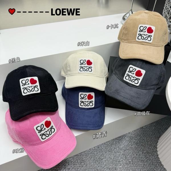 LOEWE コピー ハートロゴパッチ コーデュロイキャップ レトロ感 刺繍ワッペン デイリーコーデ向け