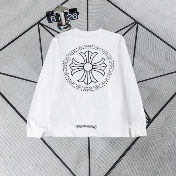 Chrome Hearts コピー バックサークルクロス ロングスリーブTシャツ 胸ポケット仕様 ゴシックロゴ 存在感抜群 注目モデル