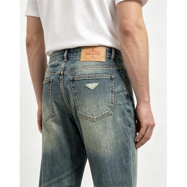 プラダPRADAデニムパンツコピー★ストレートシルエットが美しい  脚長効果抜群 着心地抜群