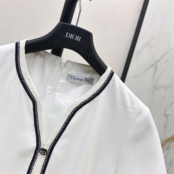 知的ビジネスカジュアル DIOR ディオール コピー 半袖ドレス ジップポケット ラインアクセント 端正シルエット